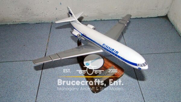 Model of Sud Aviation Super-Caravelle Finnair with detailed craftsmanship.